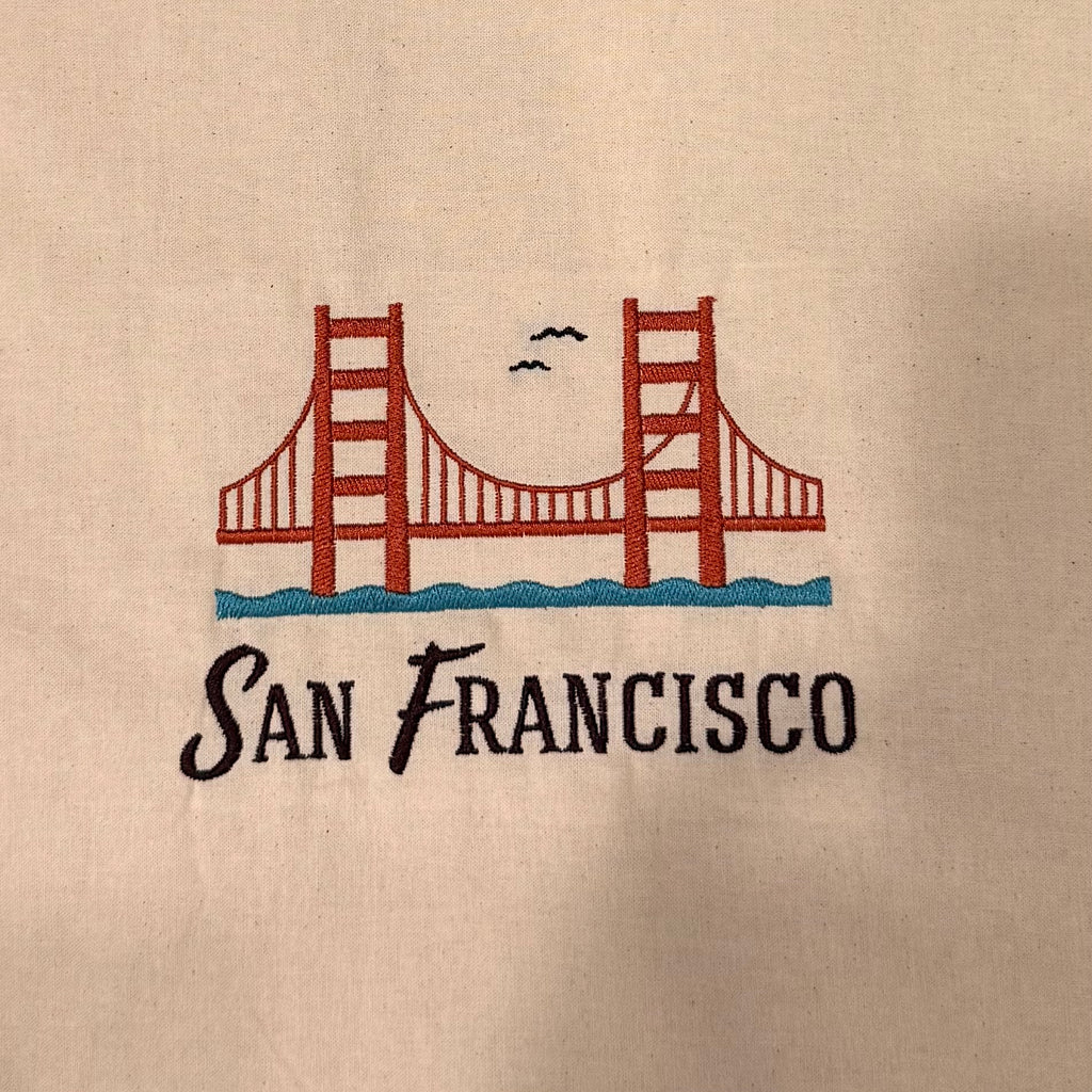 San Fransisco Embroidered 100% Cotton Tote Bag