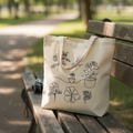 Floral Embroided 100% Cotton Tote Bag