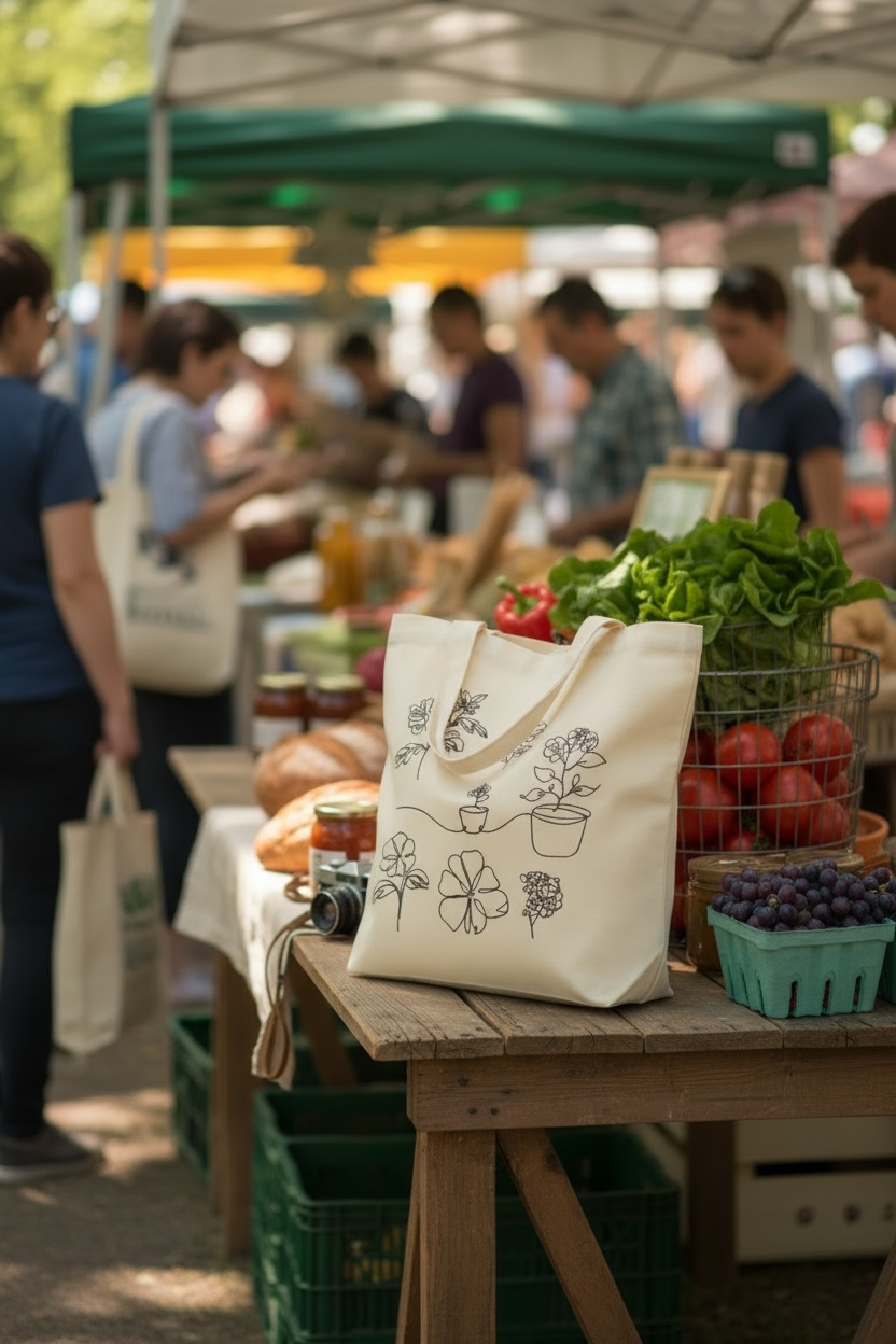 Floral Embroided 100% Cotton Tote Bag