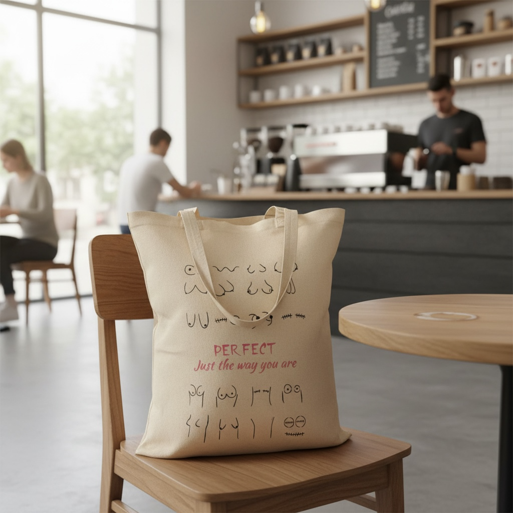 "Perfect Just The Way You Are" Hand-Painted 100% Cotton Tote Bag