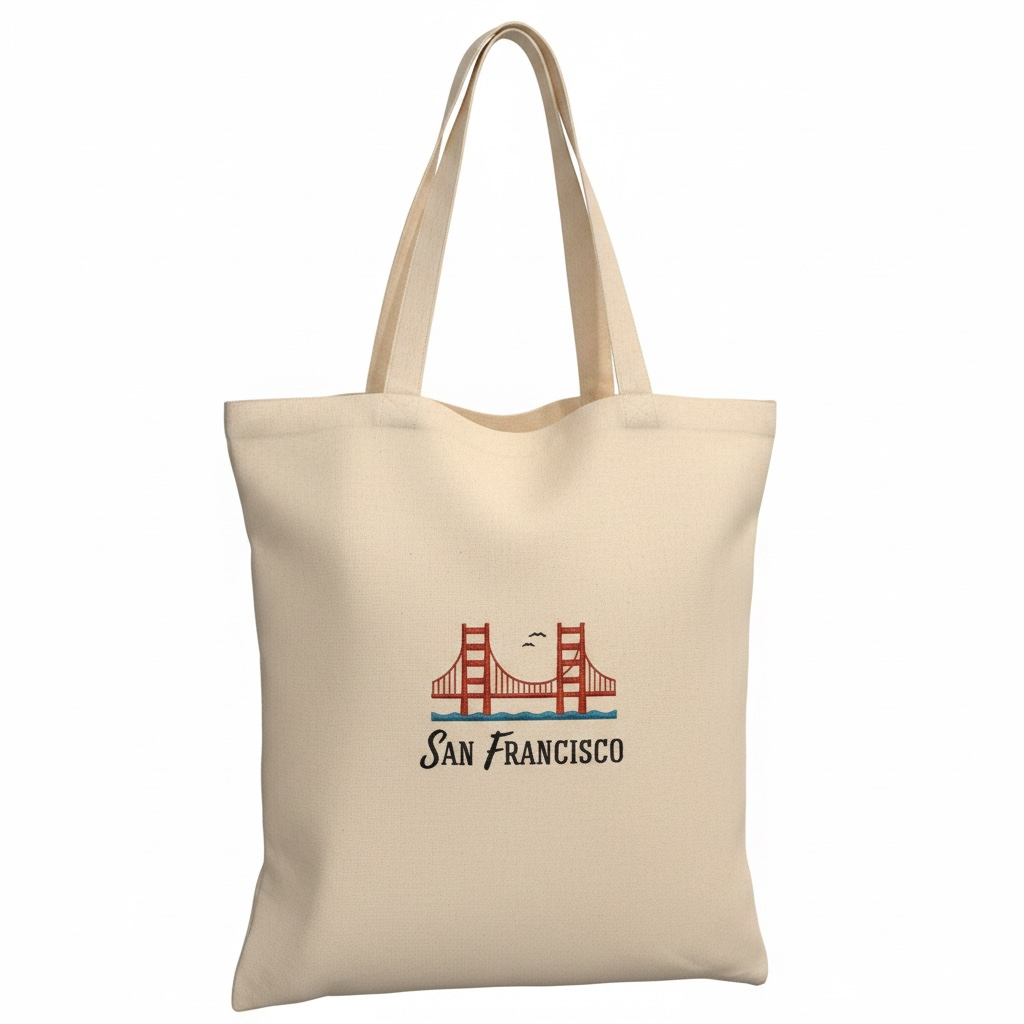 San Fransisco Embroidered 100% Cotton Tote Bag